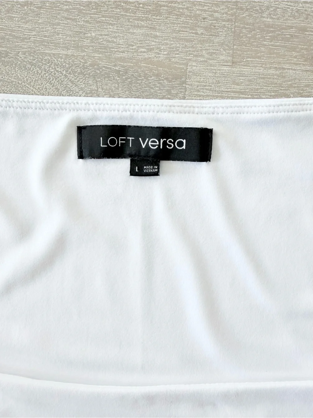 LOFT Versa White Square Neck Stretch Top | Size Large | NWOT - Picture 3 of 8
